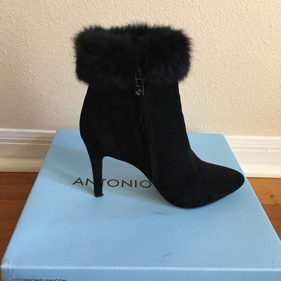 ANTONIO MELANI Shoes - Antonio Melani black booties with real rabbit fur.